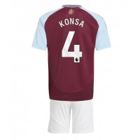 Camiseta Aston Villa Ezri Konsa #4 Primera Equipación Replica 2024-25 para niños mangas cortas (+ Pantalones cortos)
